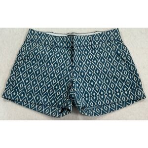 Dear John American Classic Ikat Diamond Geometric Cuffed Shorts Blue White 27
